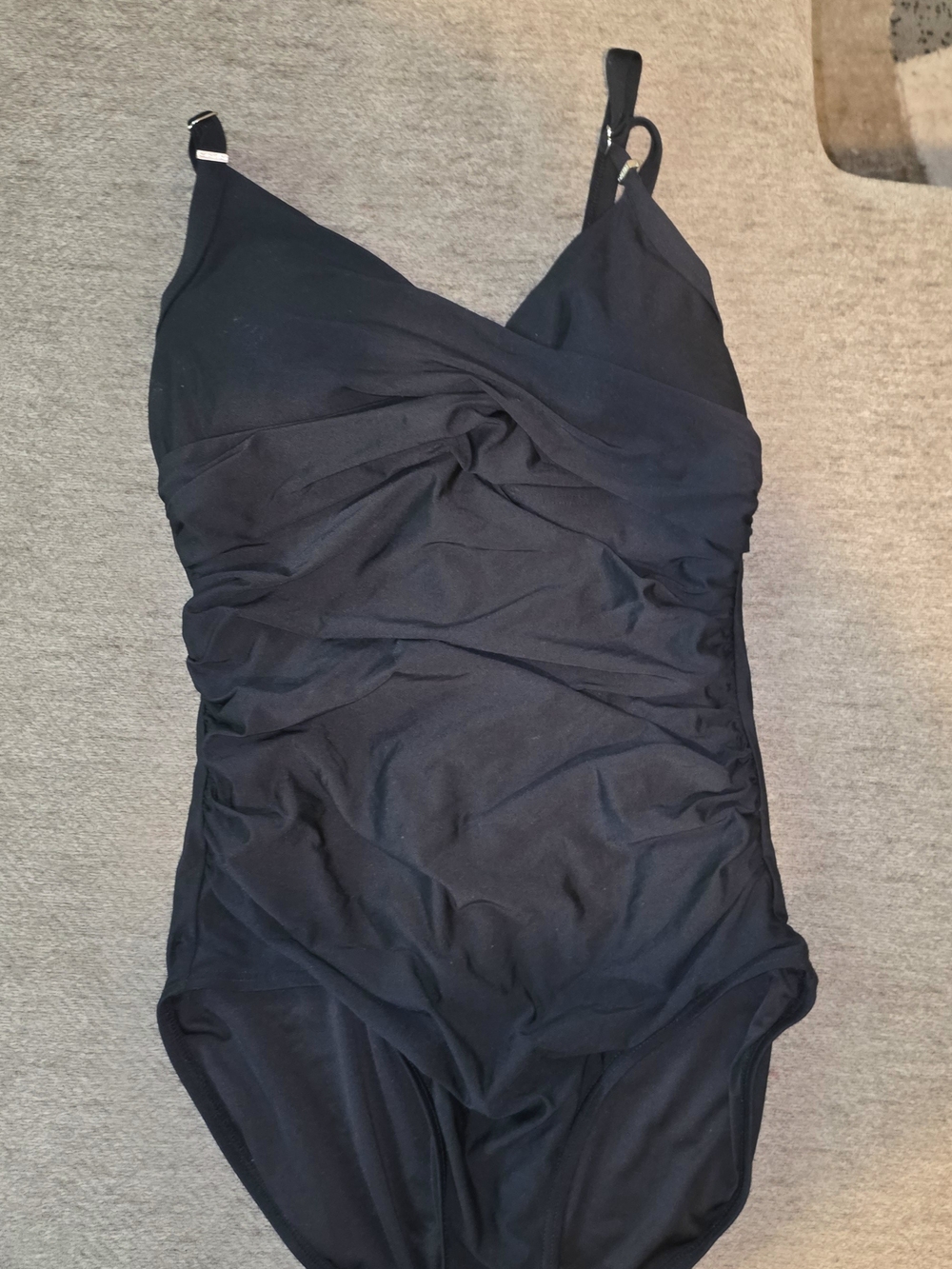 Calvin Klein's black, ruched one-piece swimsuit Size 8